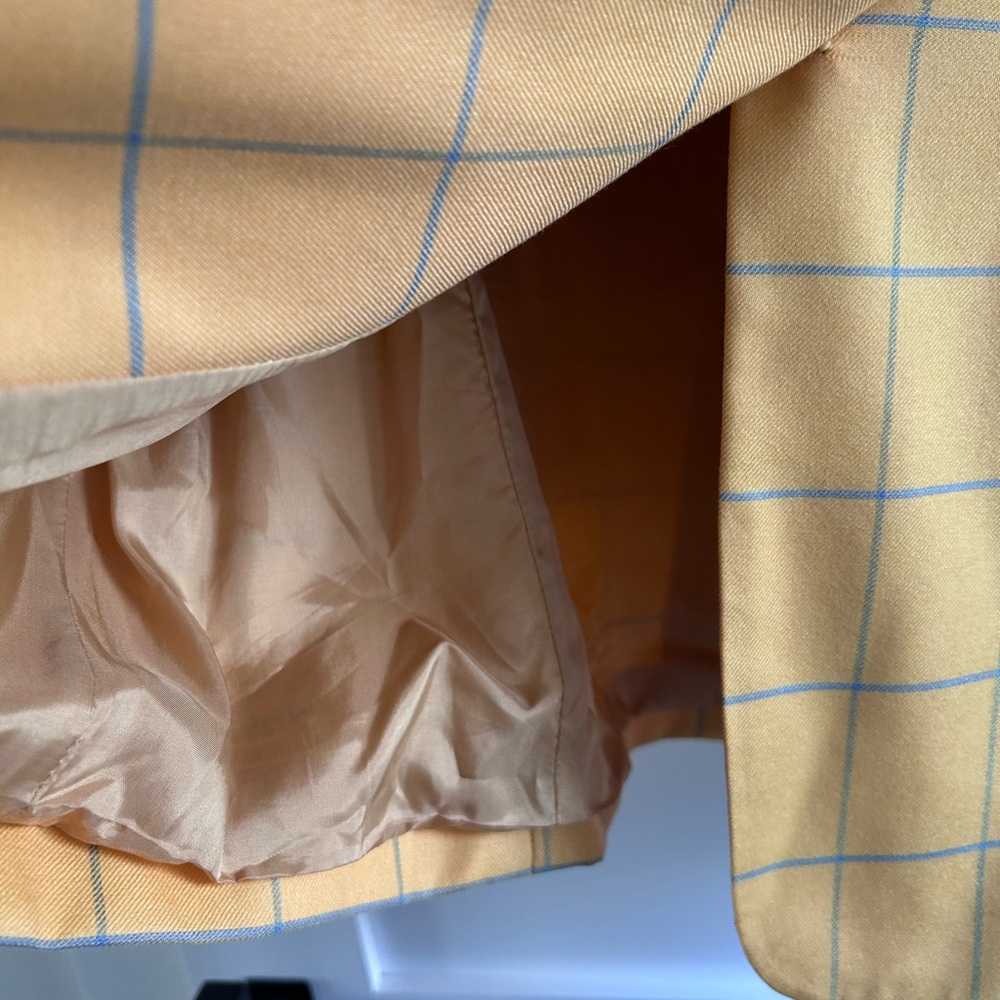 ESCADA MARGARETHA LEY Yellow Cashmere Window Pane Vintage Blazer Jacket 40 M - Picture 6 of 8